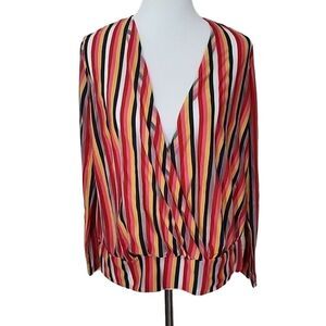 Zara Trafaluc Plunge Faux Wrap Top‎ Size Large